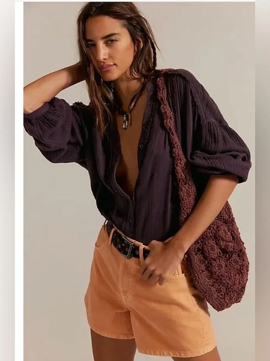 Free People We The Free Tippi Denim Shorts. NWT. Peach glow - Picture 4 of 4